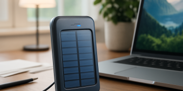 Solar charger for desk setup in home office