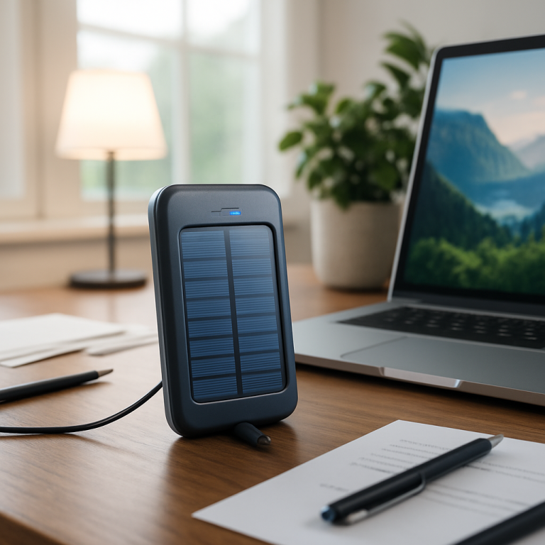 Solar charger for desk setup in home office