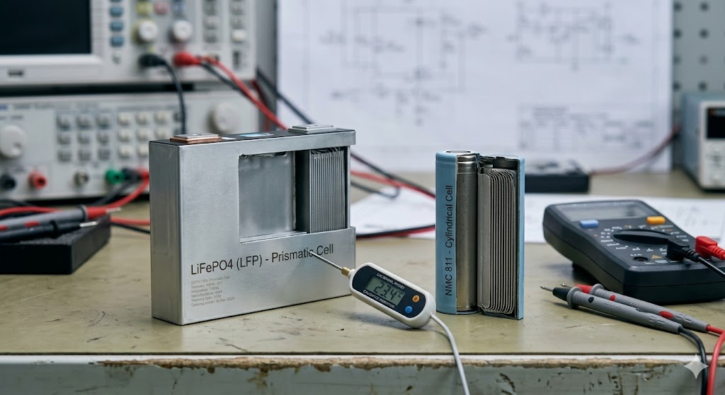 Battery cells on a workbench: Home Battery Storage UK 2026: Future Energy Solutions