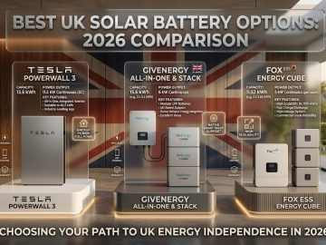 best solar battery storage UK options 2026 — Tesla Powerwall, GivEnergy and Fox ESS compared side by side